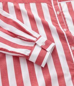 Camisa em Tricoline Listrada Curve & Plus Size
