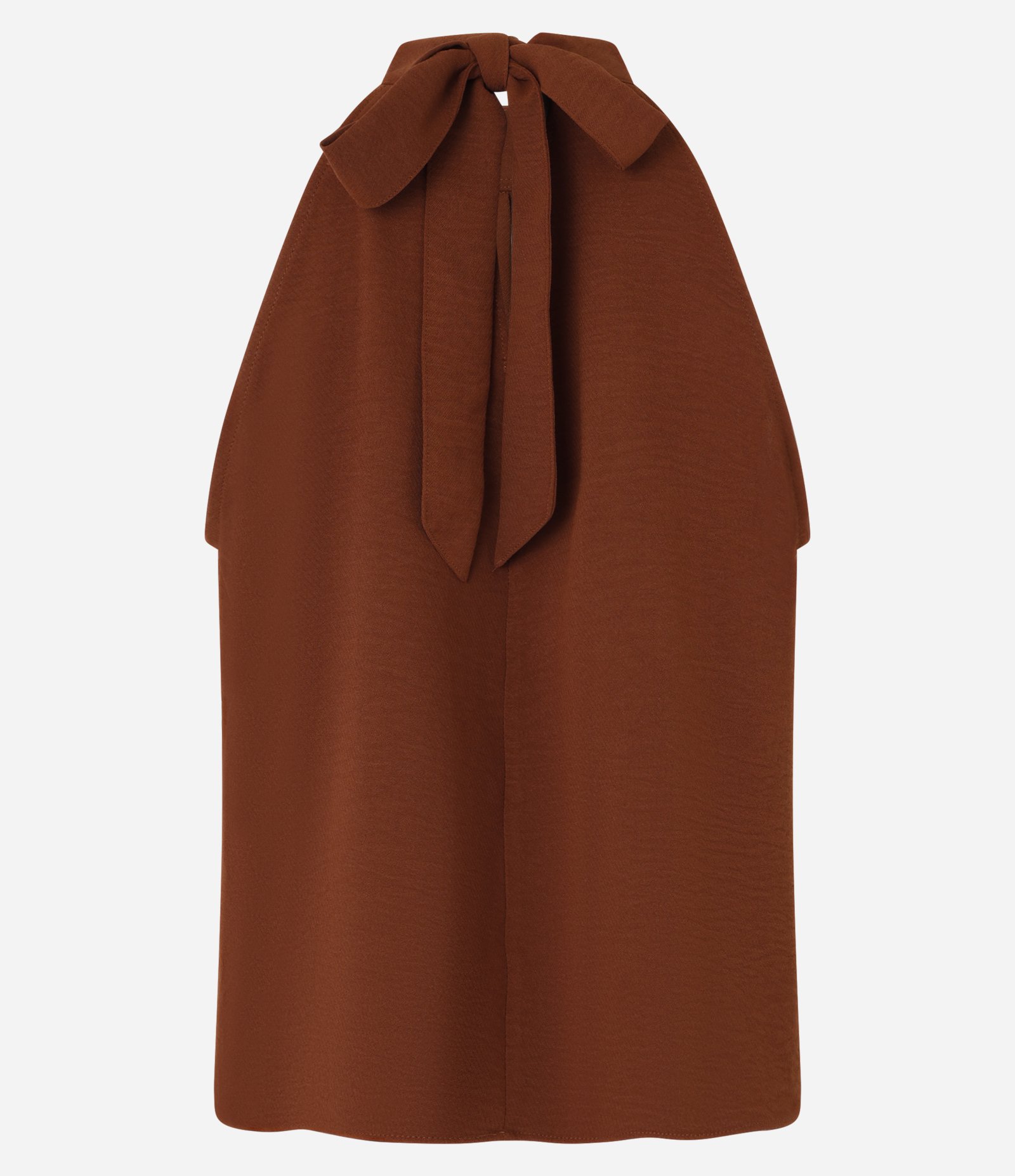 Blusa Sem Manga em Airflow com Gola Halter e Amarração Terracota 7