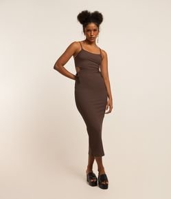 Vestido New Midi com Abertura e Amarração nas Laterais