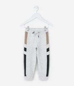 Calça Infantil em Moletom com Recortes Laterais - Tam 1 a 5 Anos