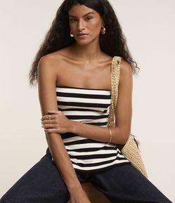 Blusa Tomara Que Caia em Viscose com Estampa de Listras