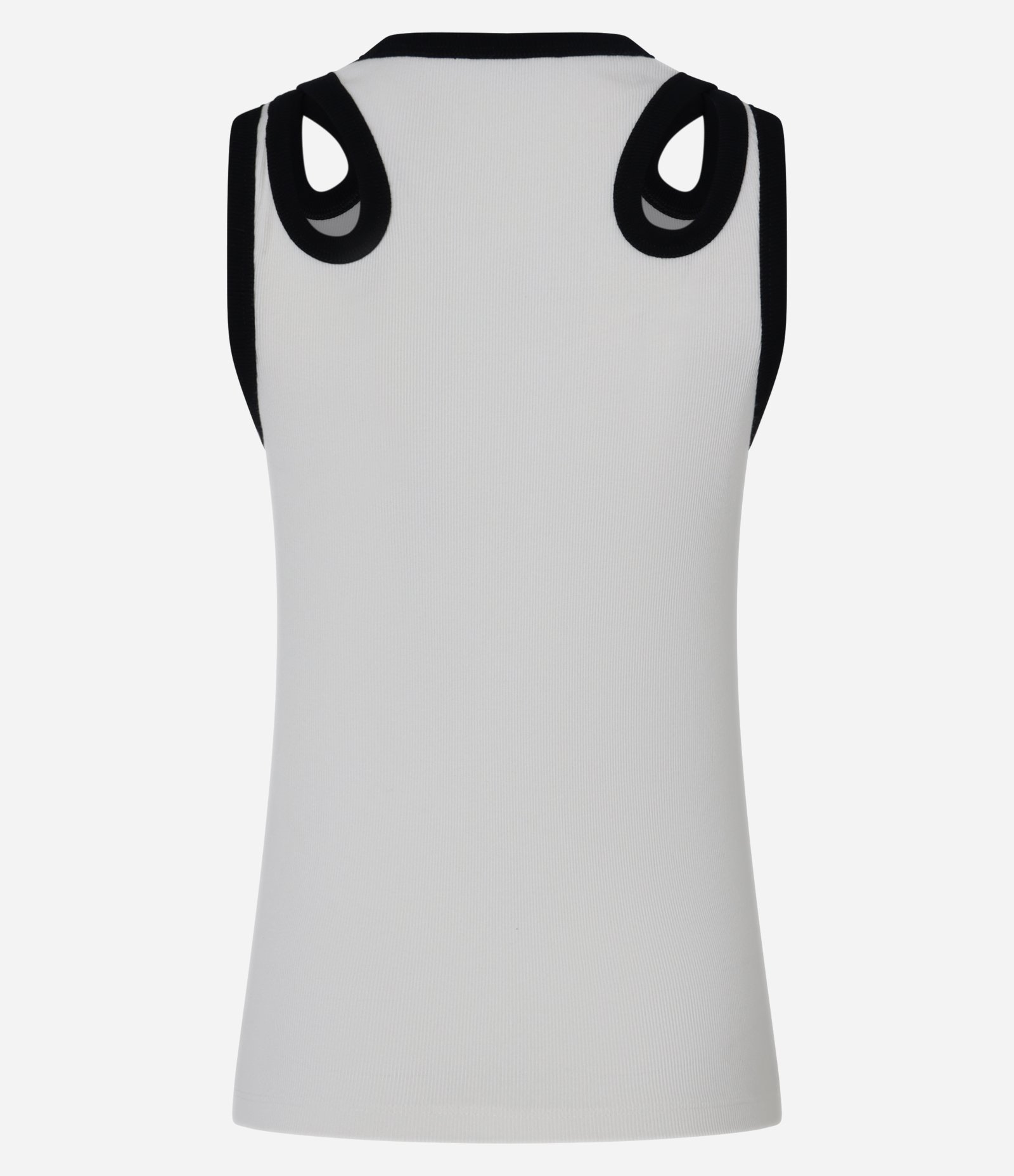 Blusa em Ribana com Vazado de Gota Contrastante Branco 7