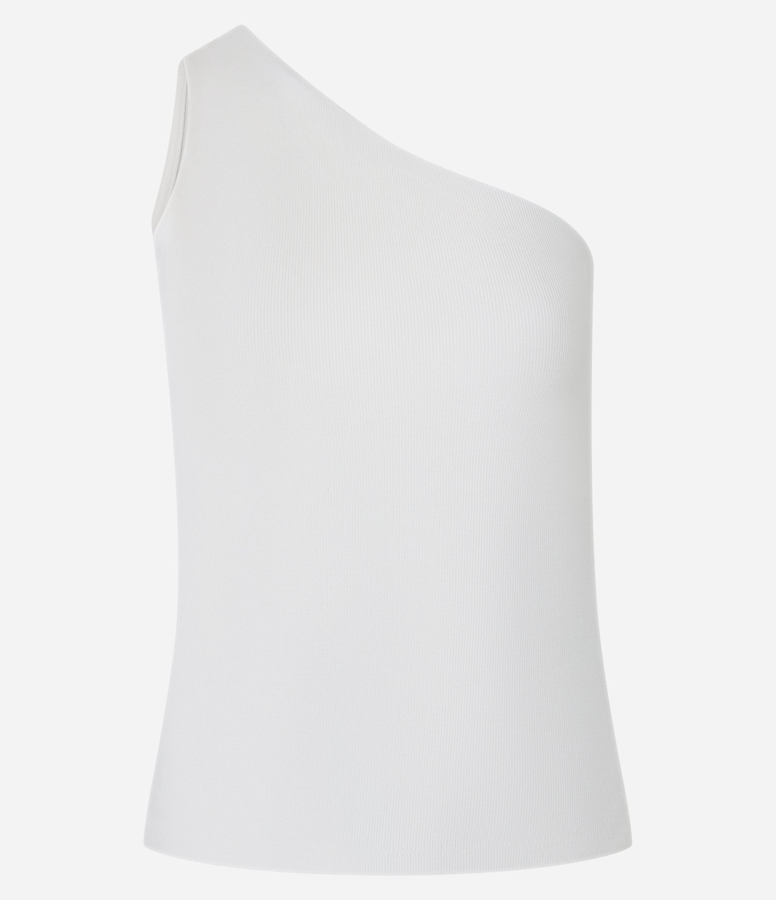 Blusa em Ribana com Ombro Único Branco 4