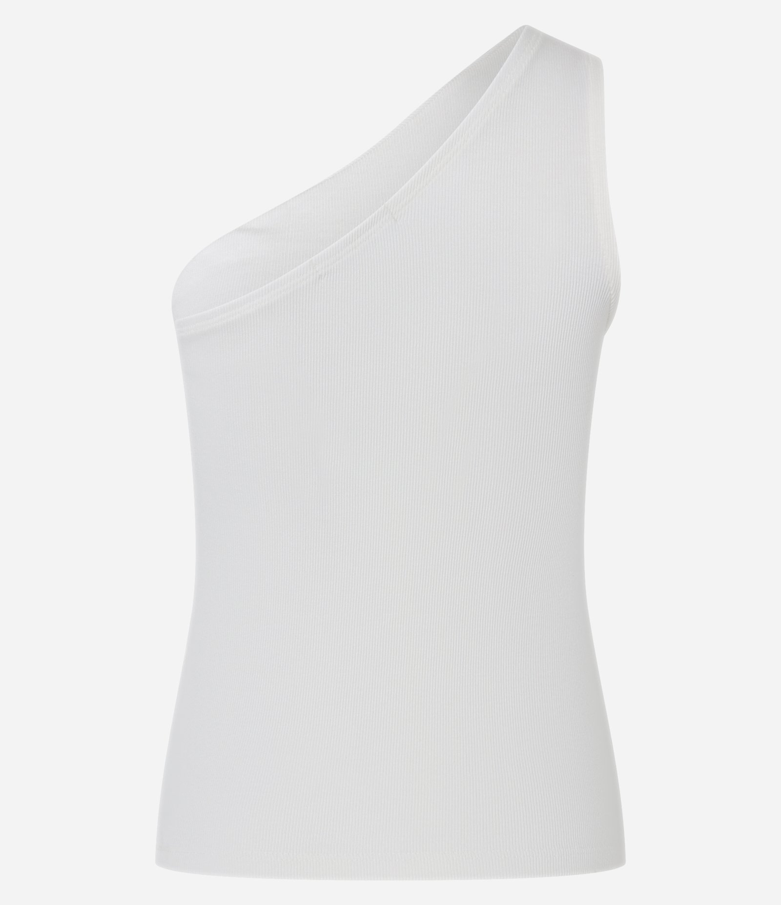 Blusa em Ribana com Ombro Único Branco 6