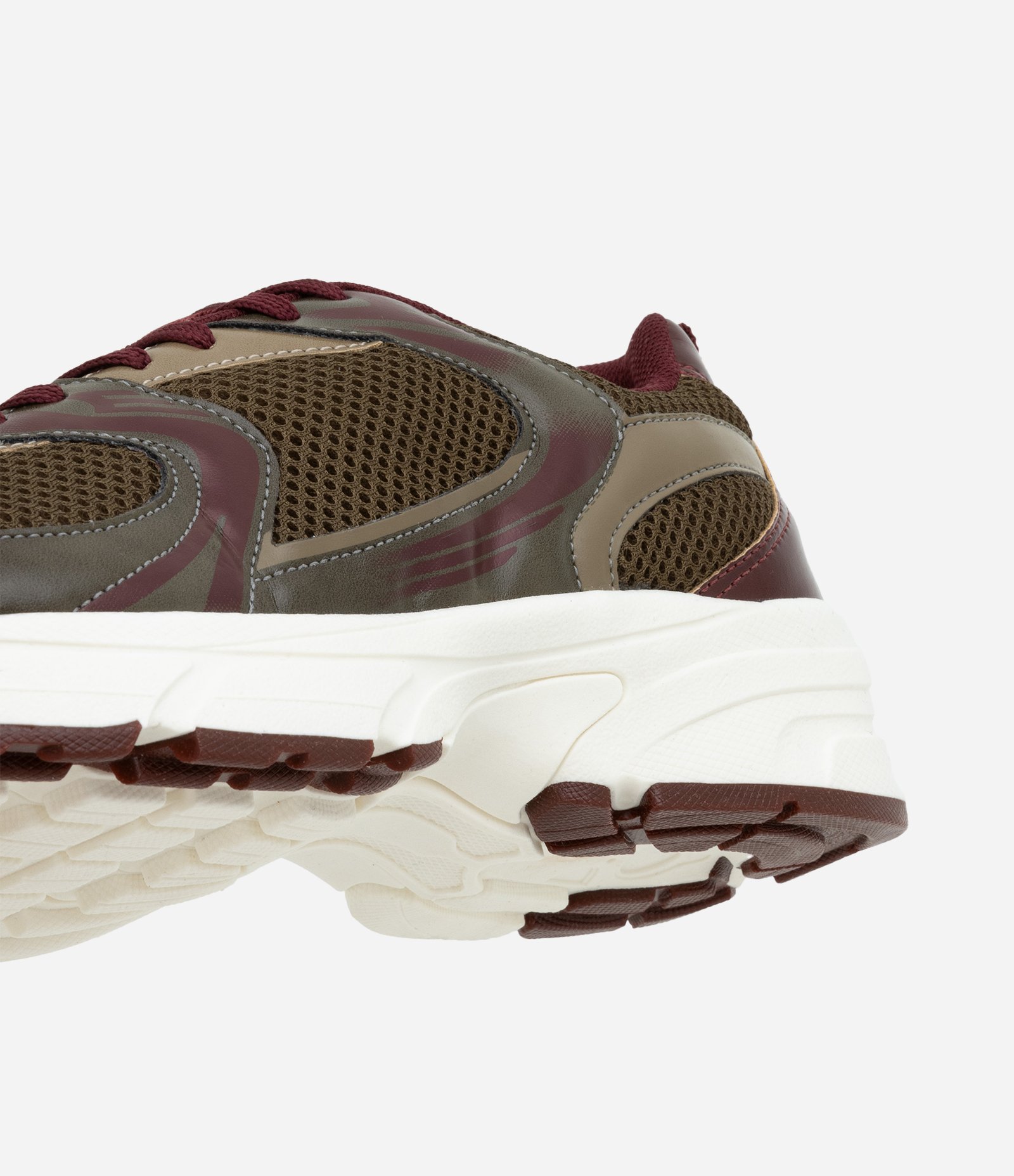 Tênis Jogging em PU Esportivo Sola Contrastante Bordô 2