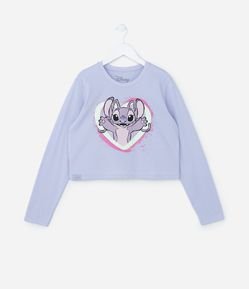 Camiseta Curta Infantil com Estampa da Angel - Tam 5 a 14 Anos