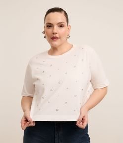 Blusa Gola Redonda e Aplicação de Ilhós Curve & Plus Size