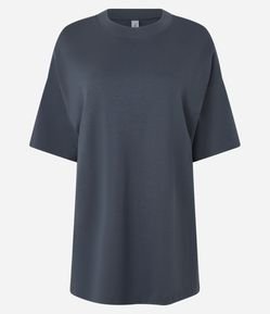 Camiseta Oversized em Suedine e Manga Curta