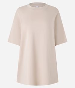 Camiseta Oversized em Suedine e Manga Curta