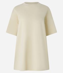 Camiseta Oversized em Suedine e Manga Curta