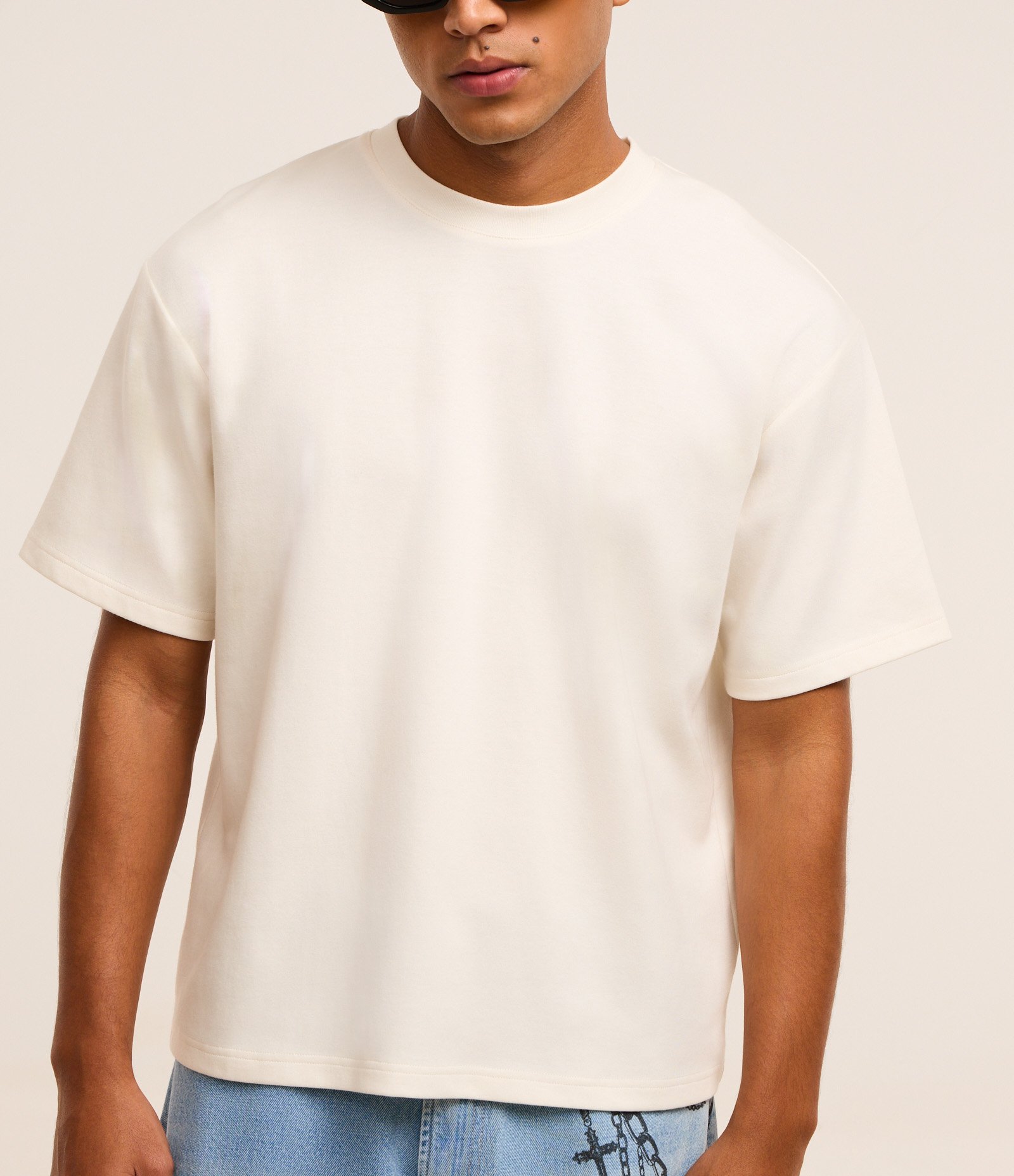 Camiseta Boxy em Tecnologia Dry e Algodão Off White 3