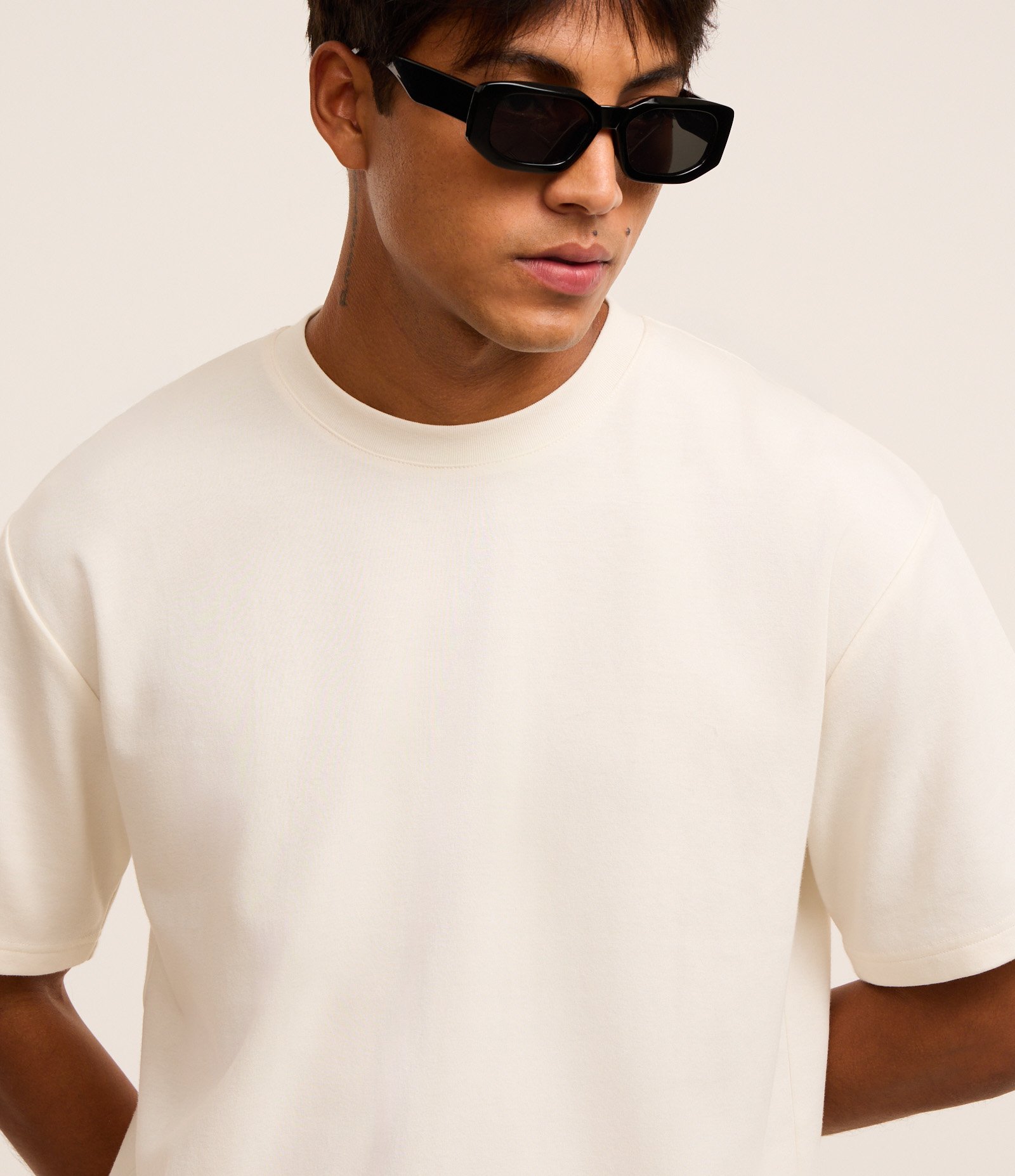 Camiseta Boxy em Tecnologia Dry e Algodão Off White 4