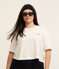 Blusa em Algodão com Lacinho de Strass Curve & Plus Size