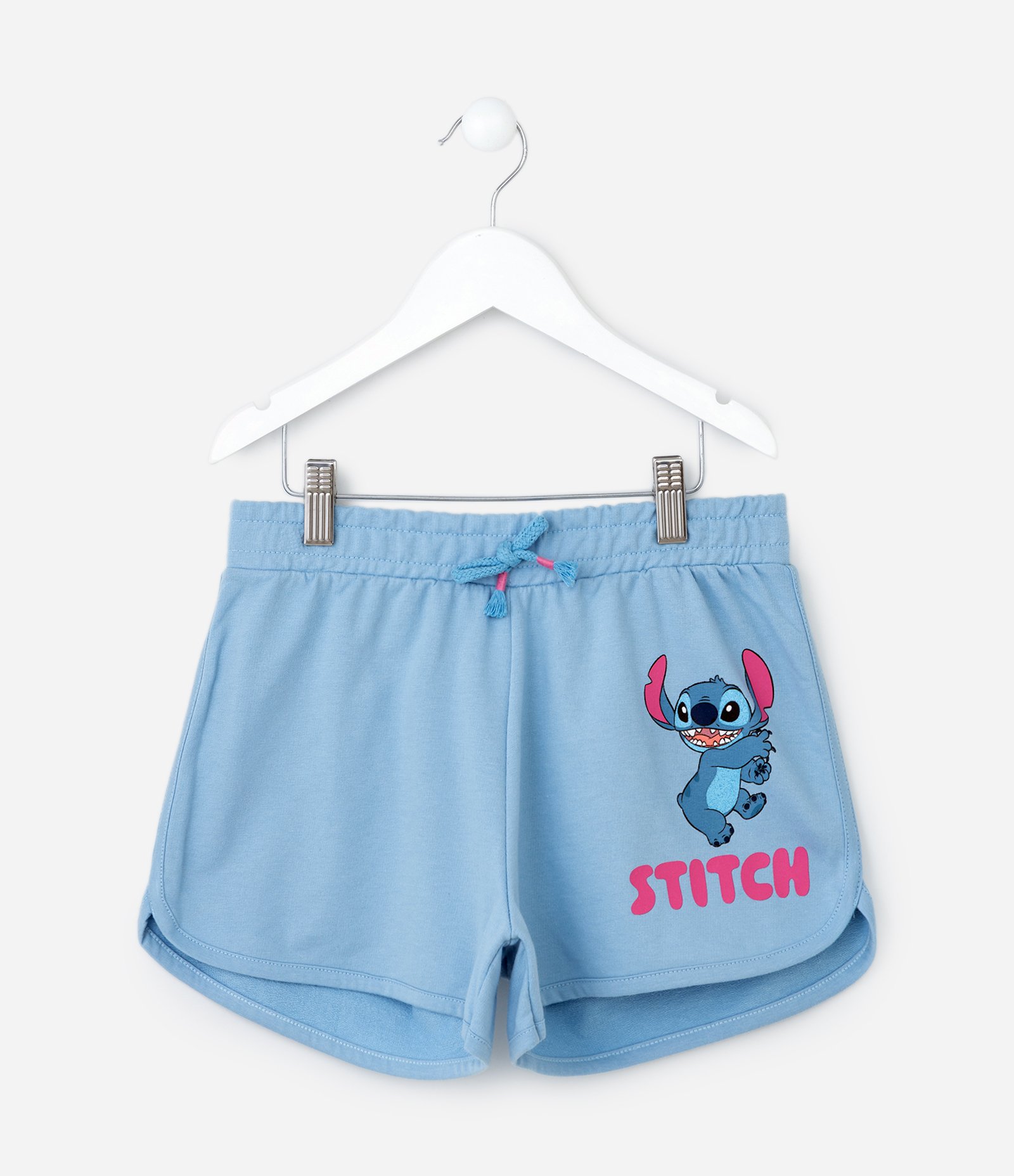 Bermuda Infantil com Estampa e Lettering Stitch - Tam 5 a 14 Anos Azul 1