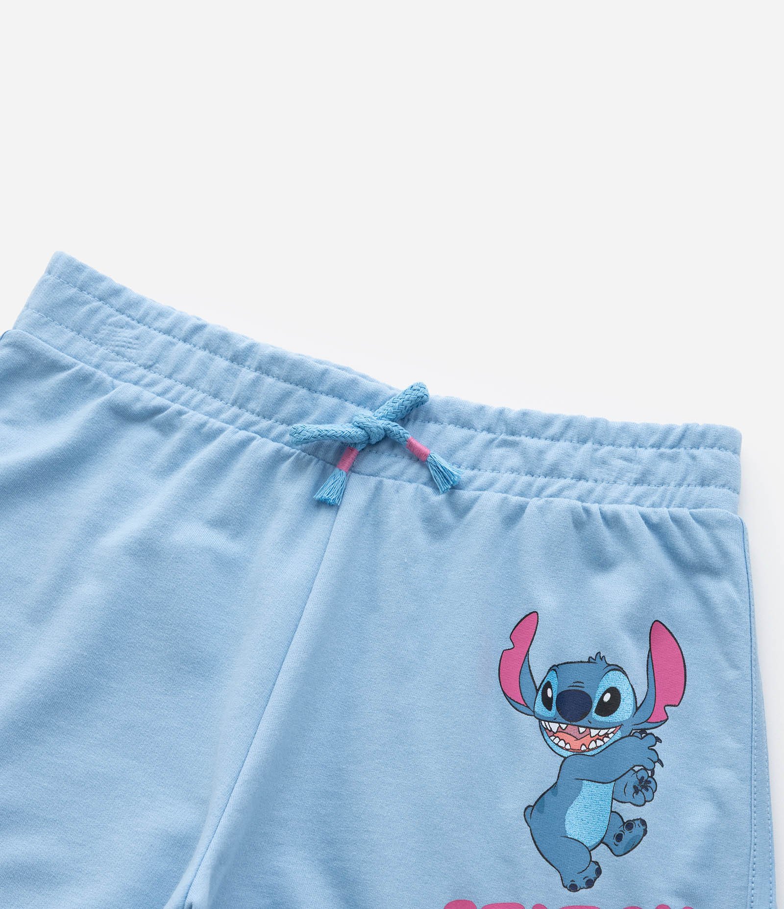 Bermuda Infantil com Estampa e Lettering Stitch - Tam 5 a 14 Anos Azul 4
