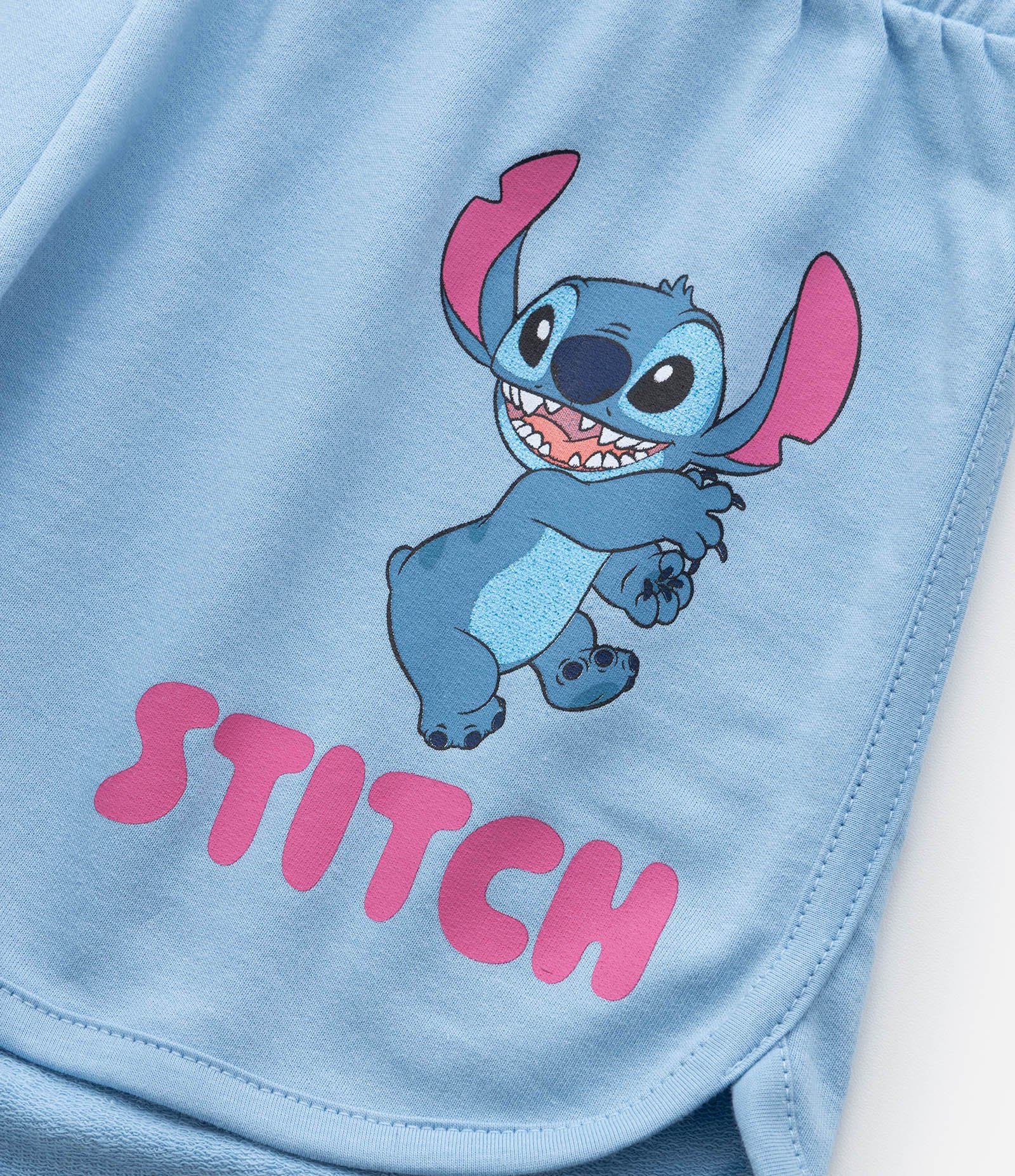 Bermuda Infantil com Estampa e Lettering Stitch - Tam 5 a 14 Anos Azul 6
