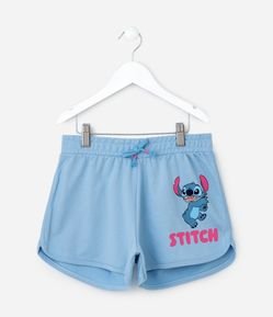 Bermuda Infantil com Estampa e Lettering Stitch - Tam 5 a 14 Anos