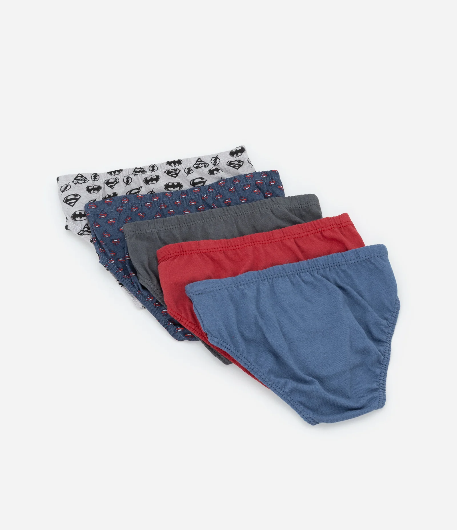 Kit 05 Cuecas Slip Infantis com Estampa DC - Tam 2 a 10 Anos Multicores 2