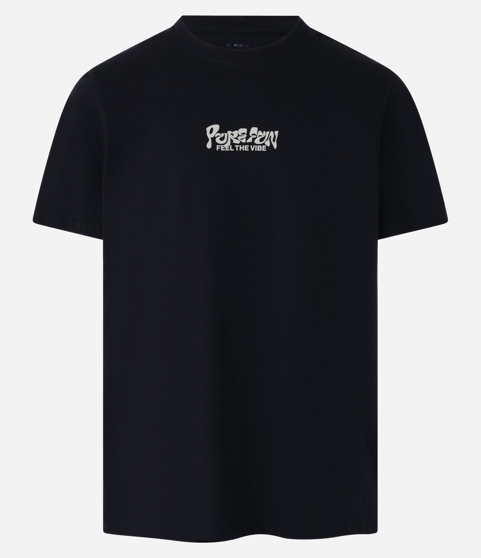 Camiseta Comfort em Algodão com Estampa Lettering Pure Fun Preto 7