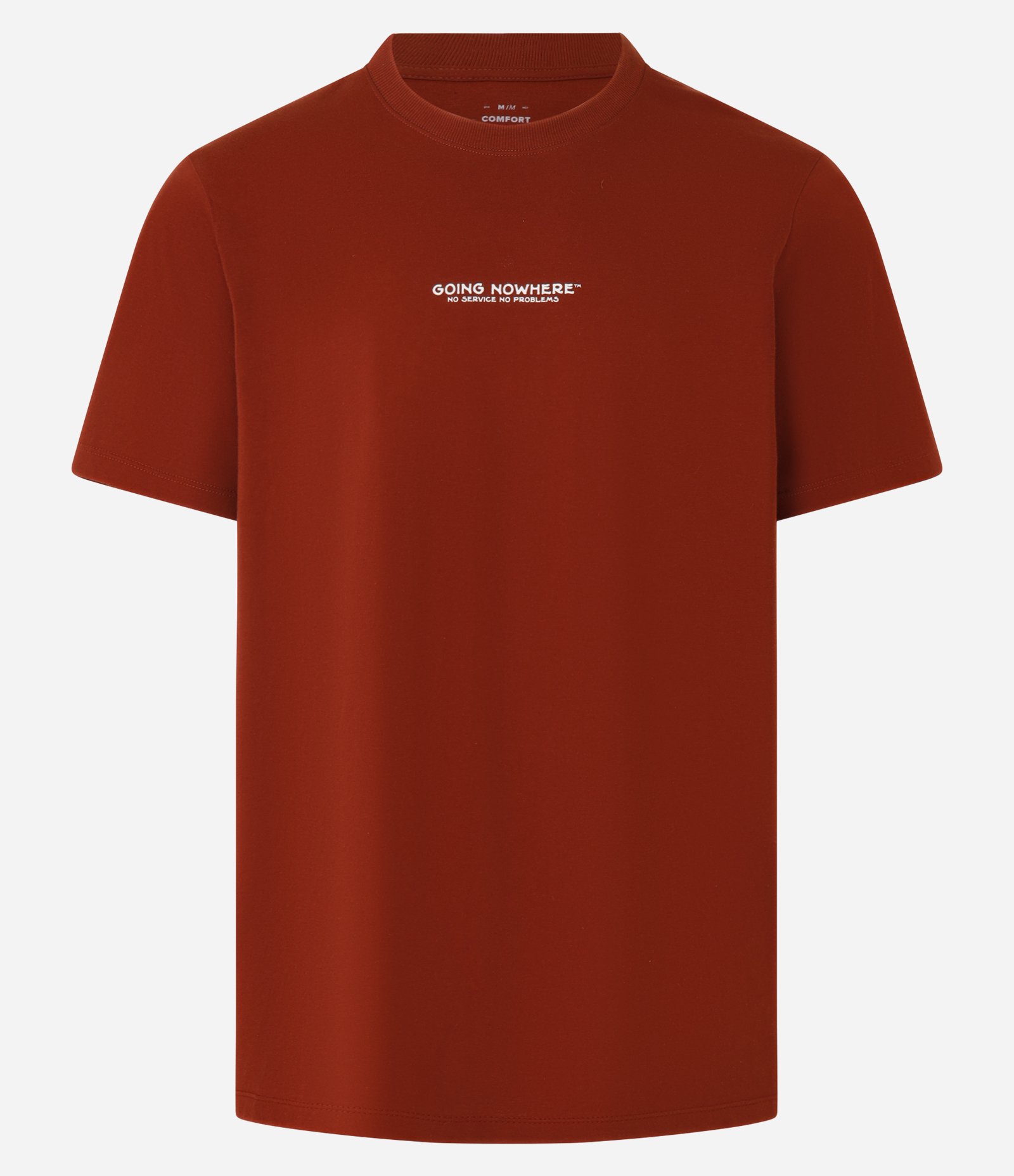 Camiseta Comfort em Algodão com Estampa de Montanhas Vermelho 7