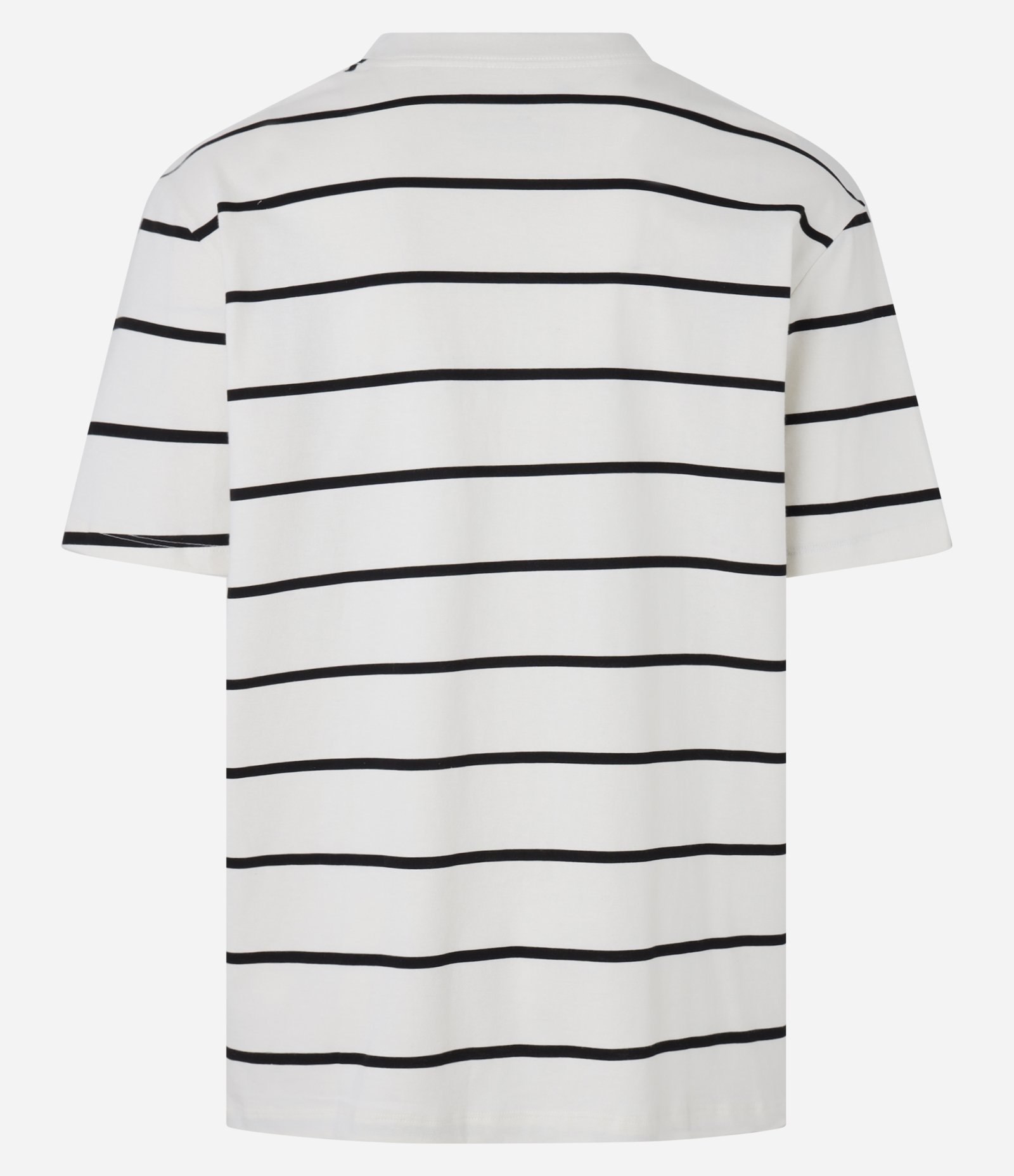 Camiseta Relaxed em Algodão com Listras Finas Branco/Preto 8