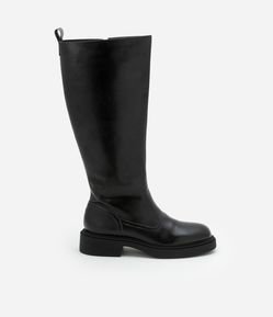 Bota em PU com Cano Alto e Largo