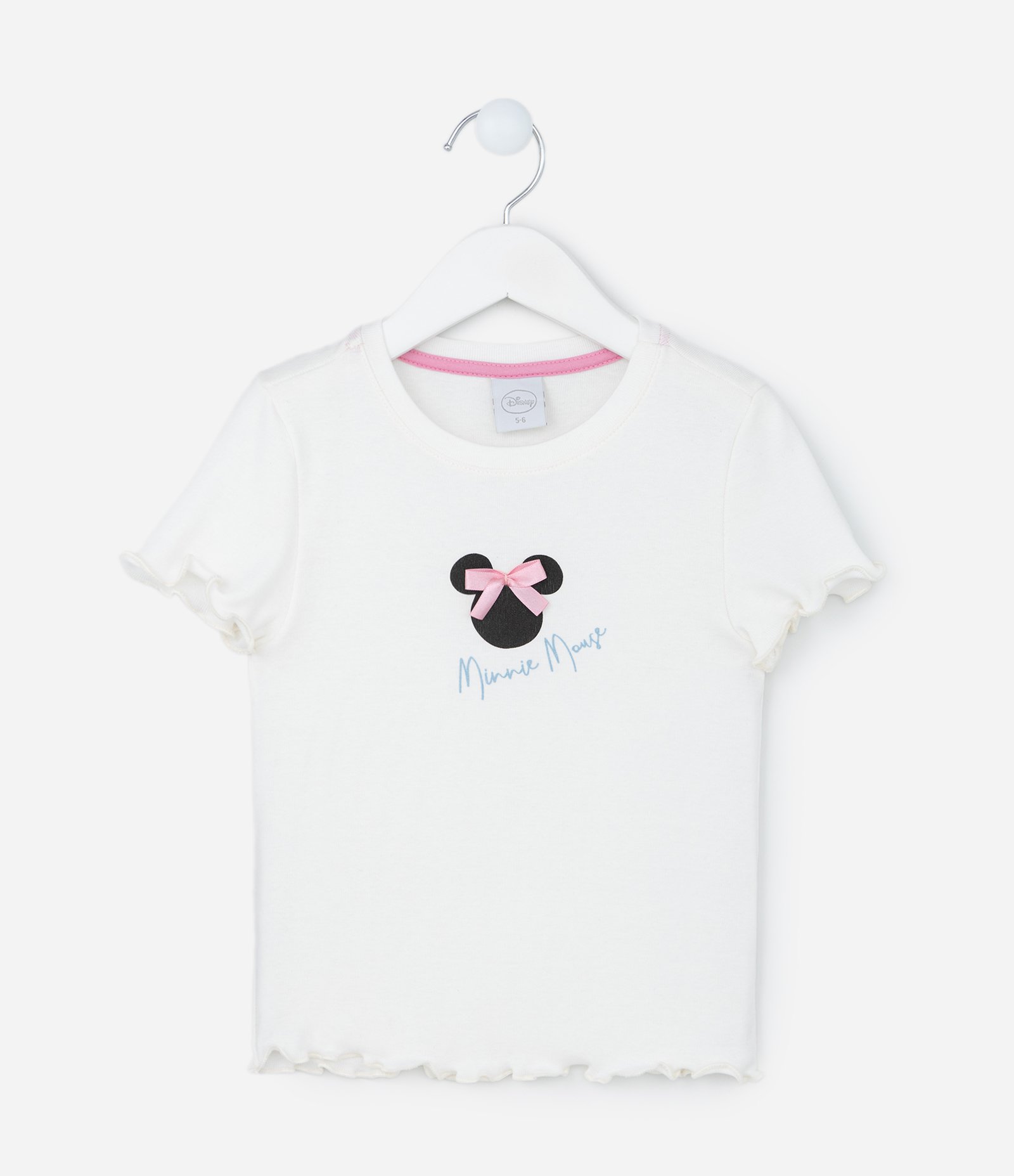 Blusa Infantil com Lacinho e Estampa da Minnie - Tam 2 a 8 Anos Branco 1