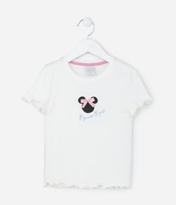 Blusa Infantil com Lacinho e Estampa da Minnie - Tam 2 a 8 Anos