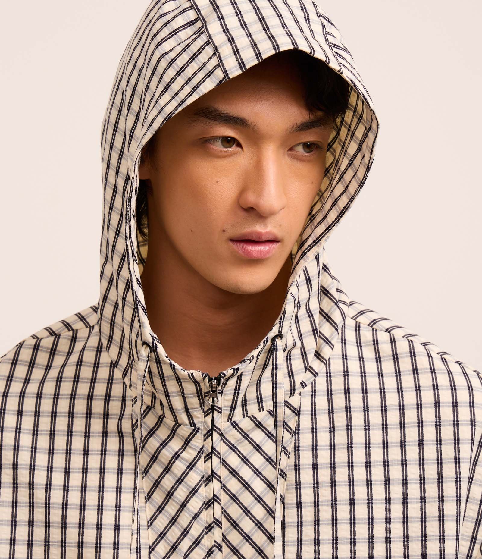 Jaqueta Relaxed com Capuz e Balaclava Removível Off White/Preto 2