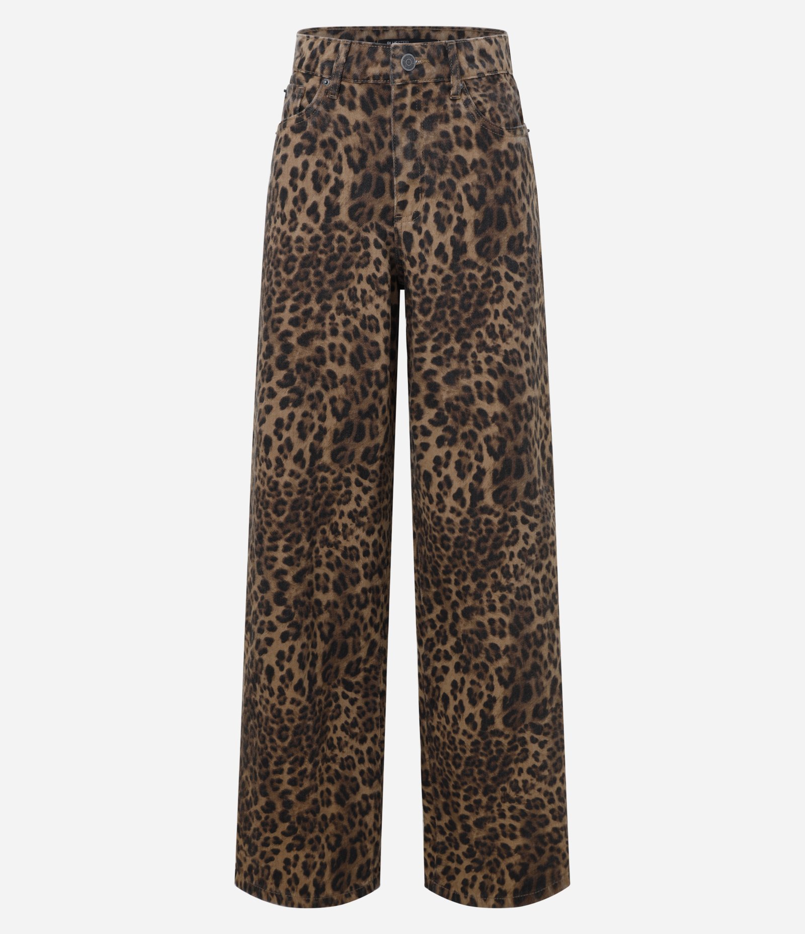 Calça Wide Leg em Sarja com Estampa Animal Print Oncinha Marrom 5