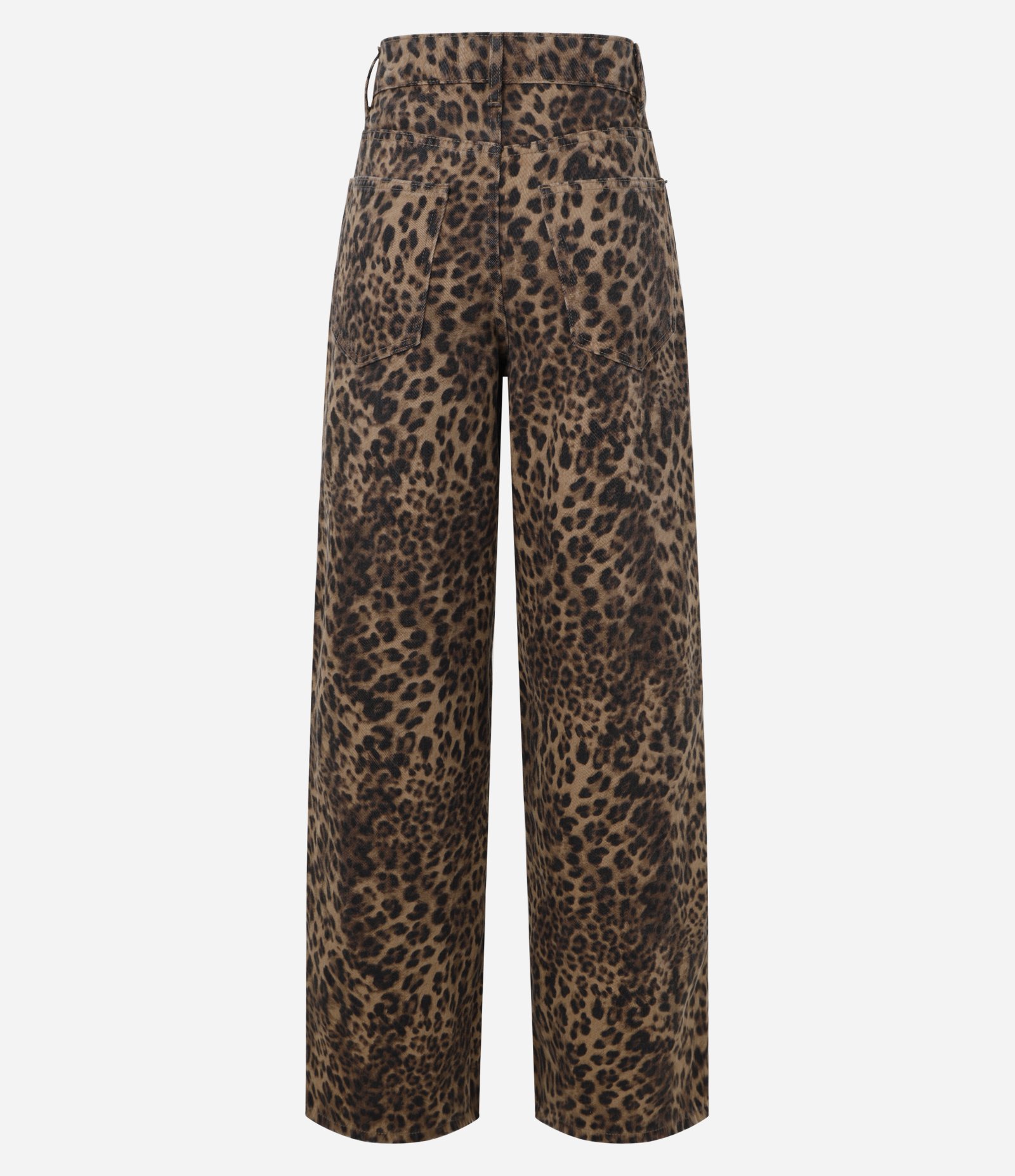 Calça Wide Leg em Sarja com Estampa Animal Print Oncinha Marrom 6