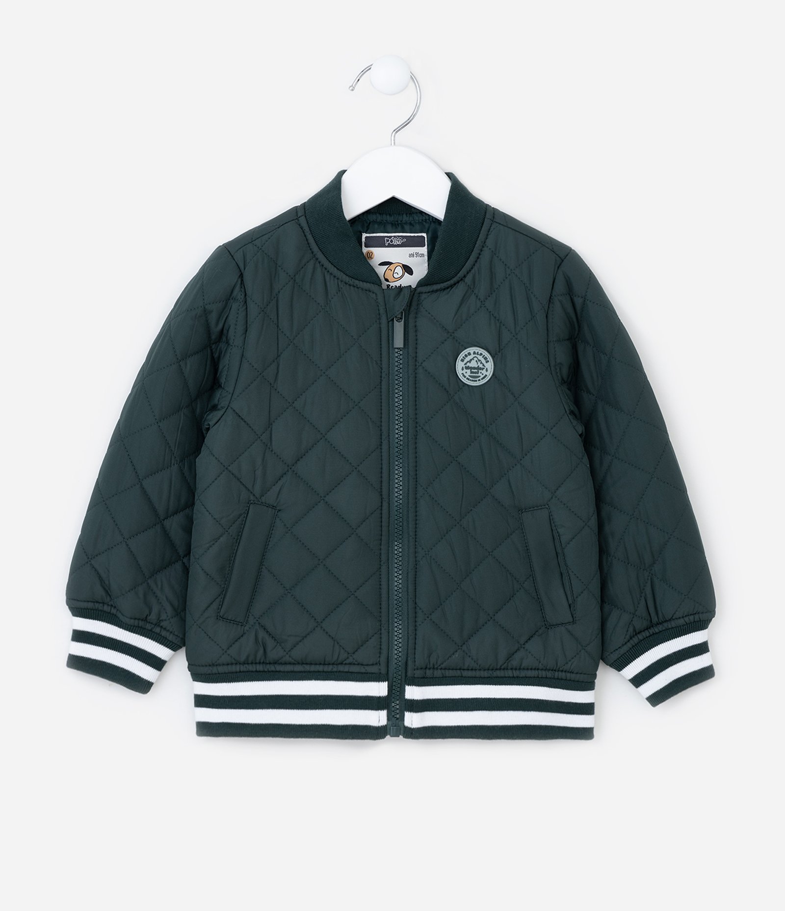 Jaqueta Bomber Infantil com Textura Matelasse - Tam 1 a 5 Anos Verde 1