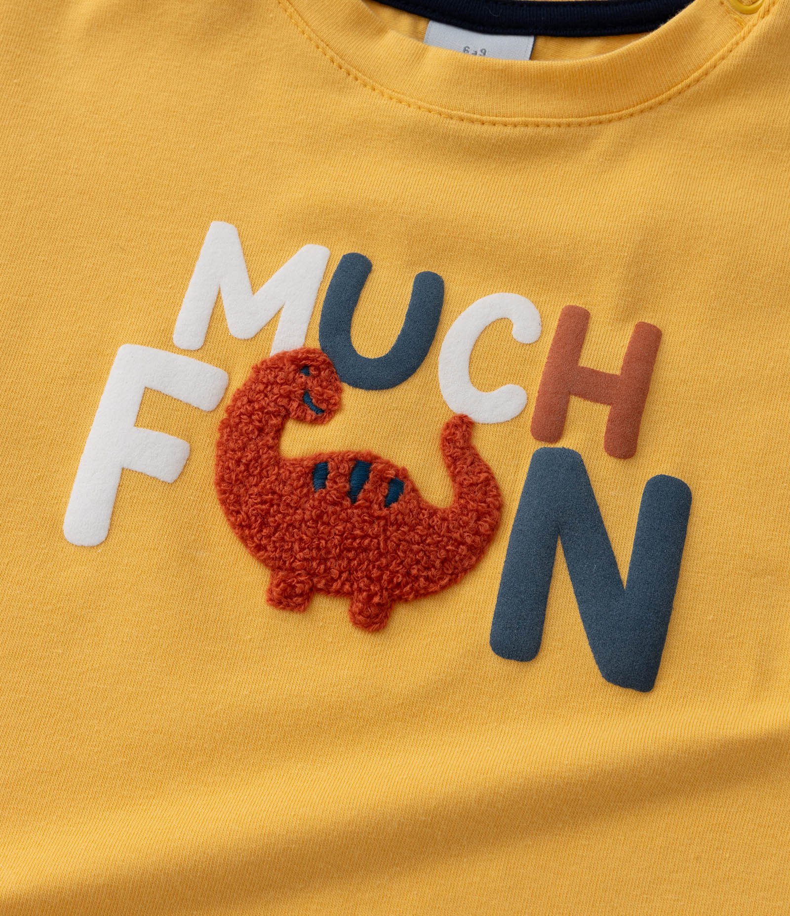 Camiseta Infantil com Bordado de Dino - Tam 0 a 18 meses Amarelo 6