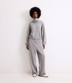 Casaco Bomber em Malha com Listras e Gola Lapela