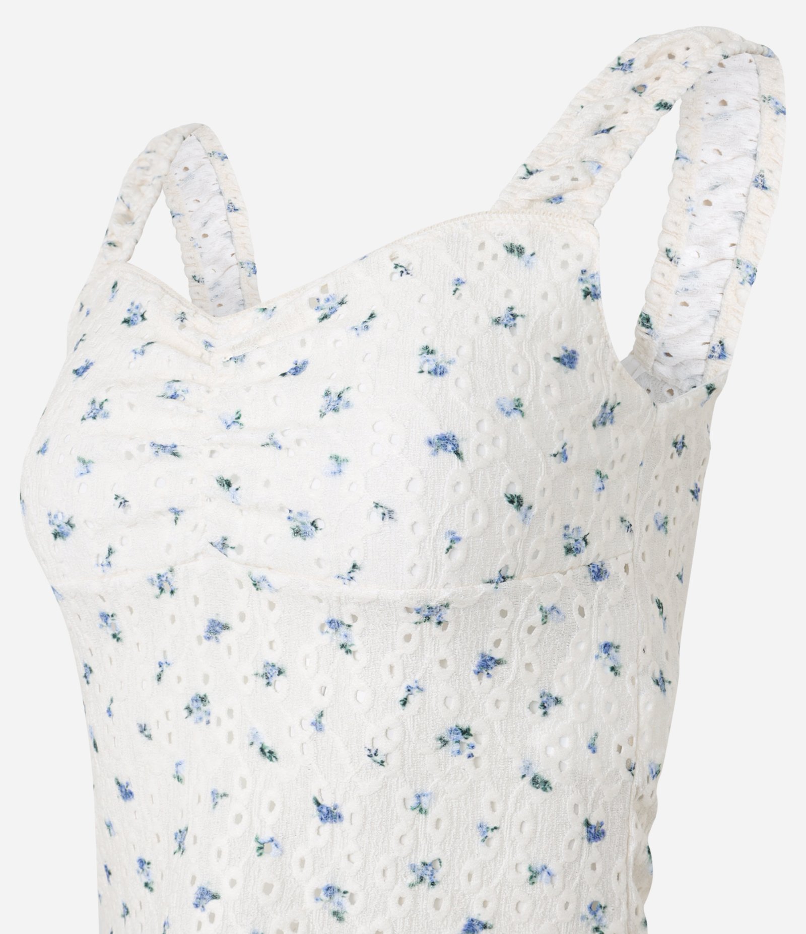 Blusa em Laise Estampado com detalhe no busto Branco 6