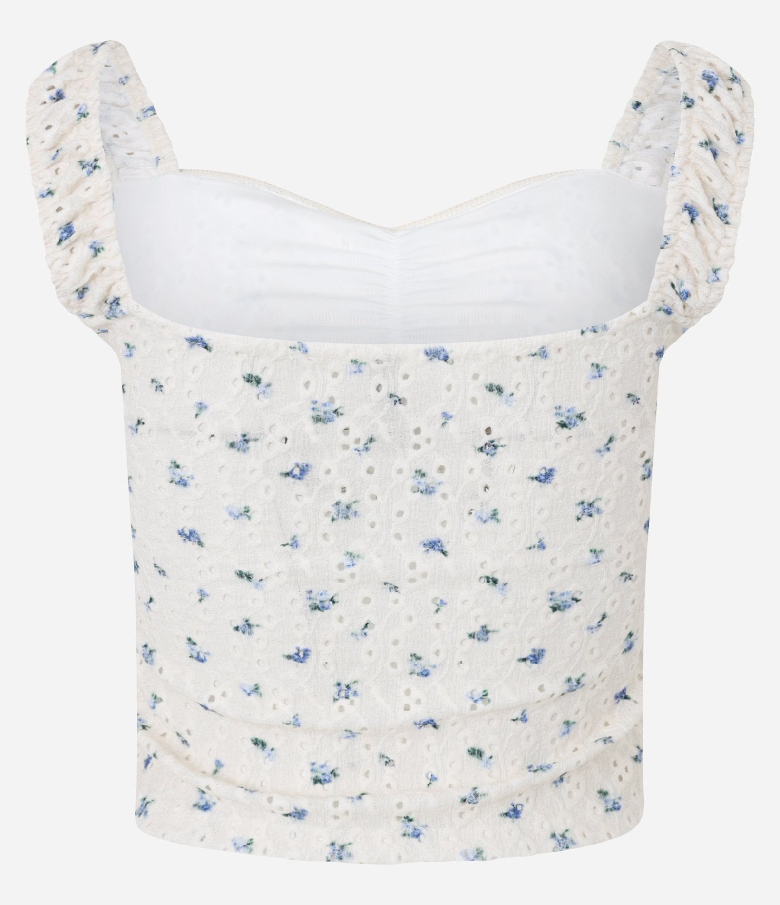 Blusa em Laise Estampado com detalhe no busto Branco 7