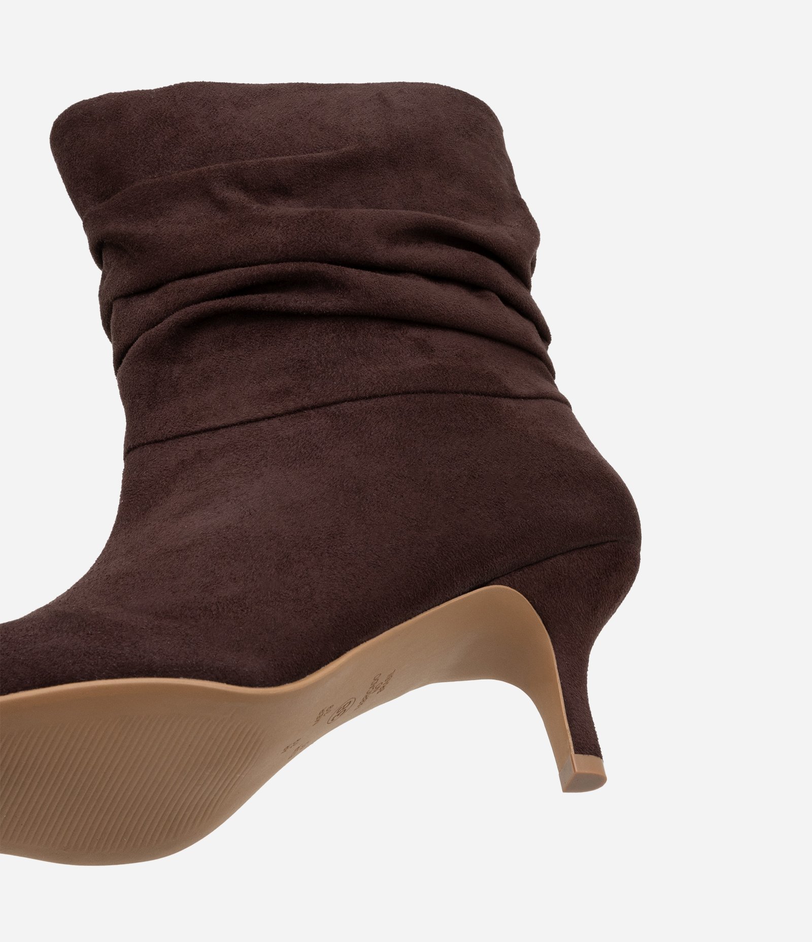 Bota Slouch com Bico Fino em PU e Camurça Marrom 4