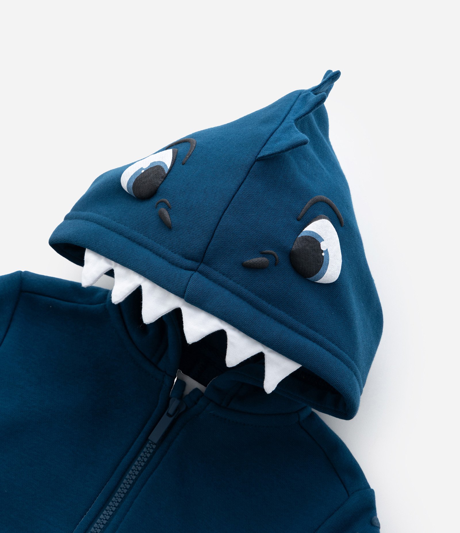 Casaco Infantil com Estampa Interativa de Dino - Tam 1 a 6 Anos Azul 9