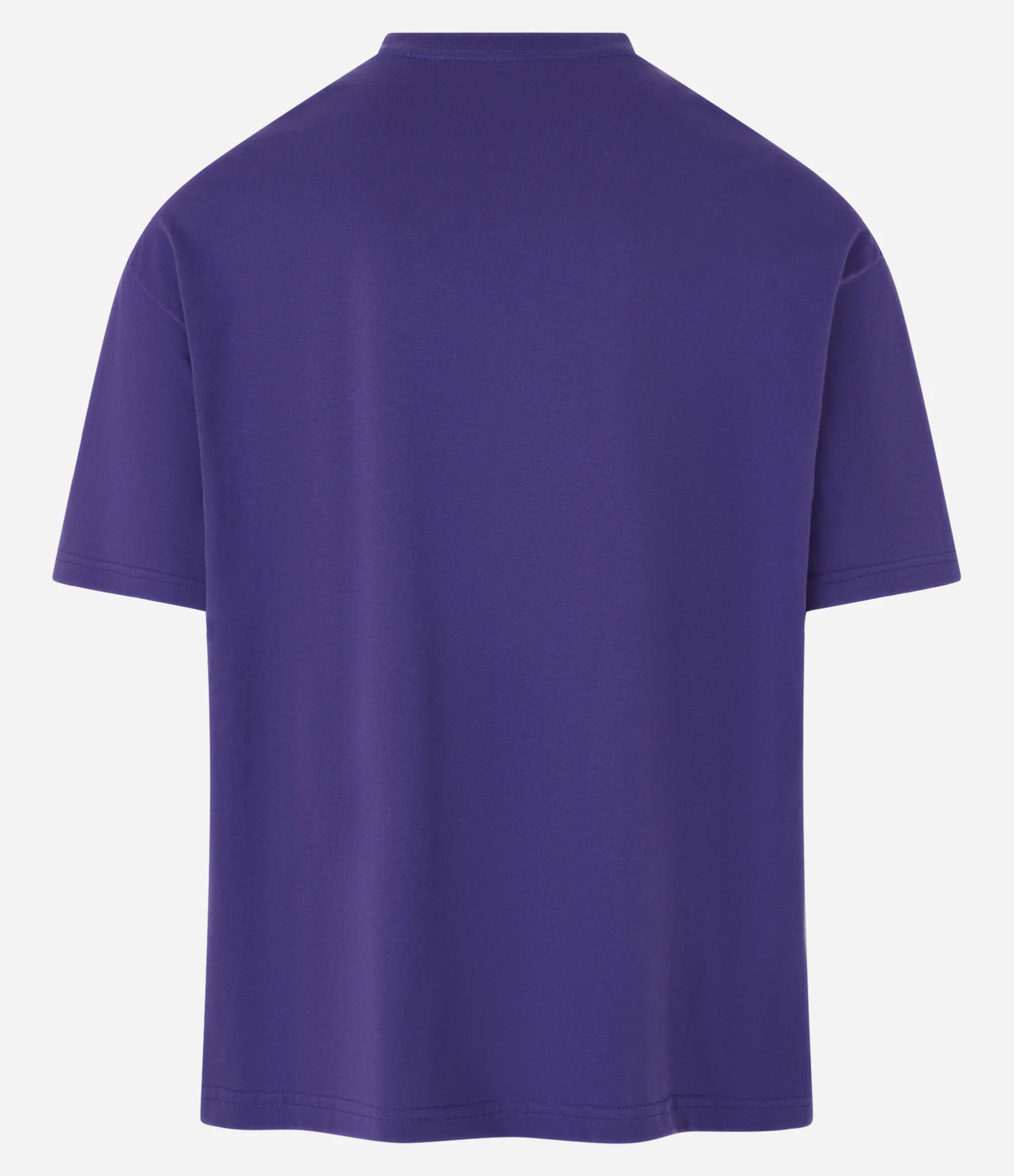 Camiseta Relaxed em Meia Malha com Estampa Cruz em Foil Roxo Médio 2