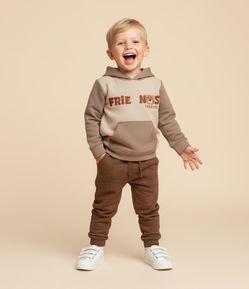 Casaco Infantil Texturizado com Estampa Ursinho - Tam 1 a 6 Anos