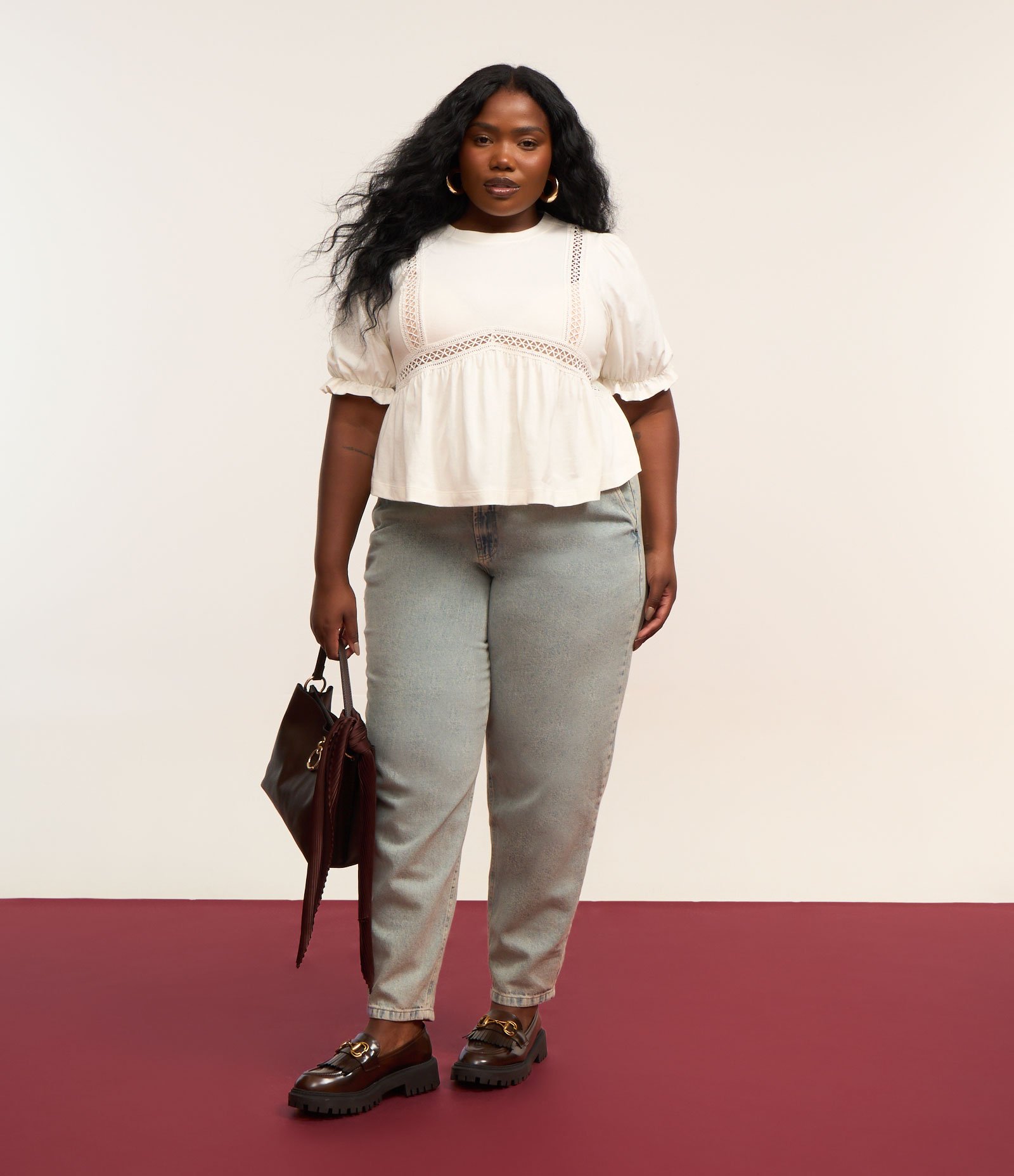 Blusa Boho com Entremeios e Manga Bufante Curve & Plus Size Off White 2