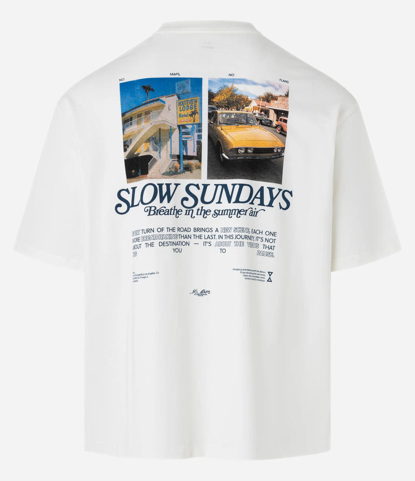 Camiseta Boxy em Malhão com Estampa Photoprint Roadtrip Branco 6