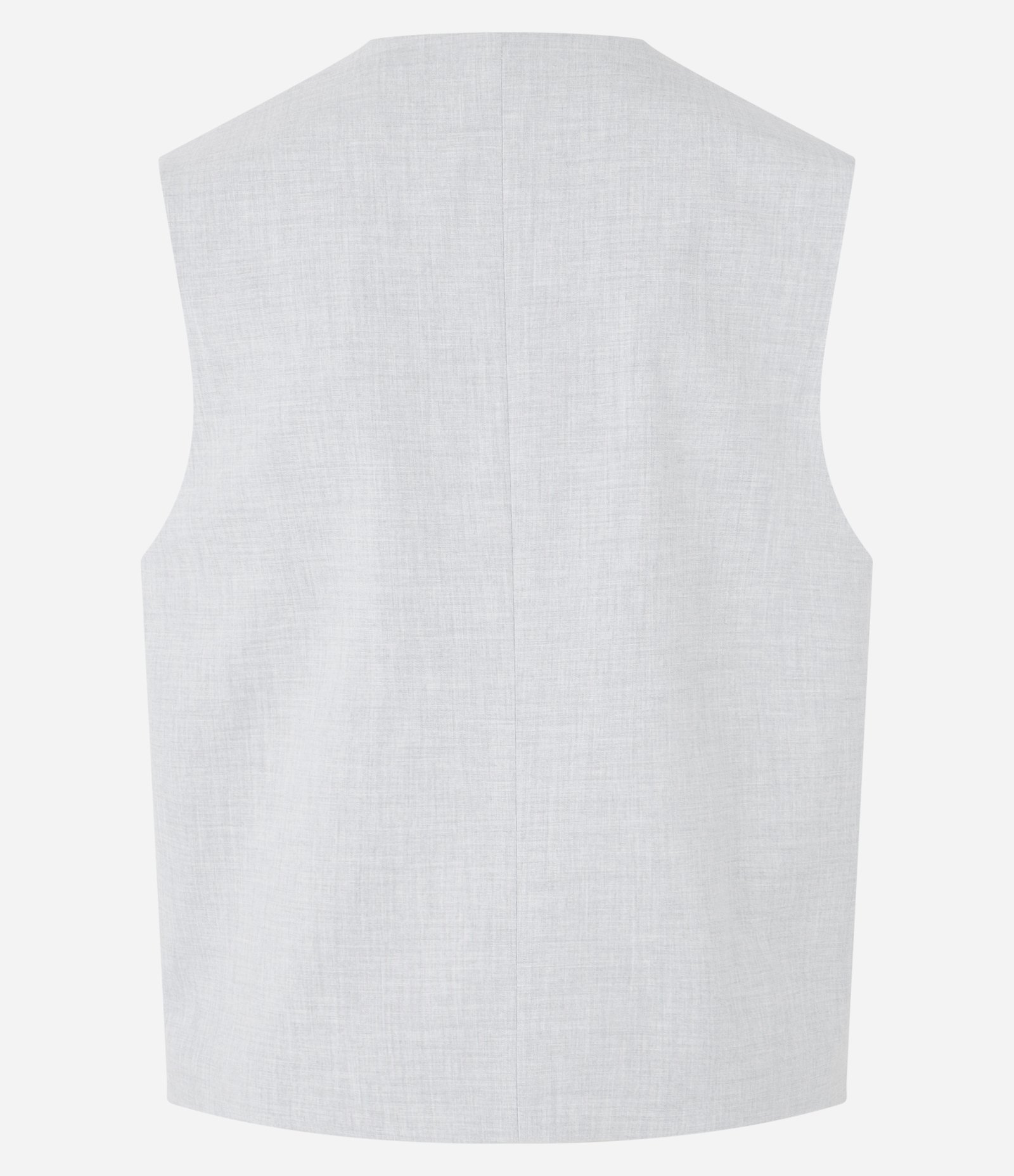 Colete em Alfaiataria com Gola em V Branco 9