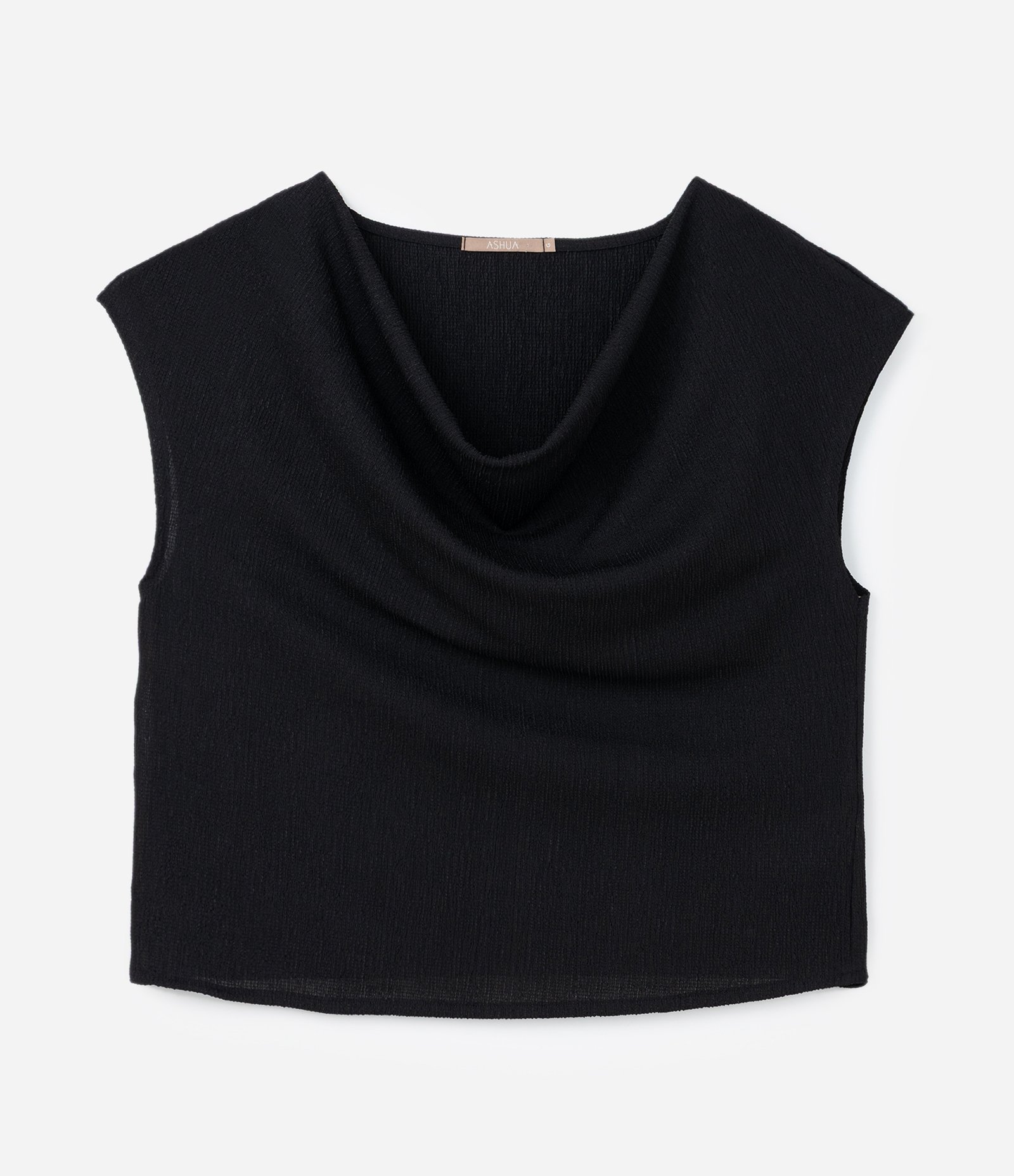 Blusa em Crepe com Textura Decote Redondo Curve & Plus Size Preto 5