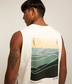 Regata Comfort em Algodão com Estampa de Montanha