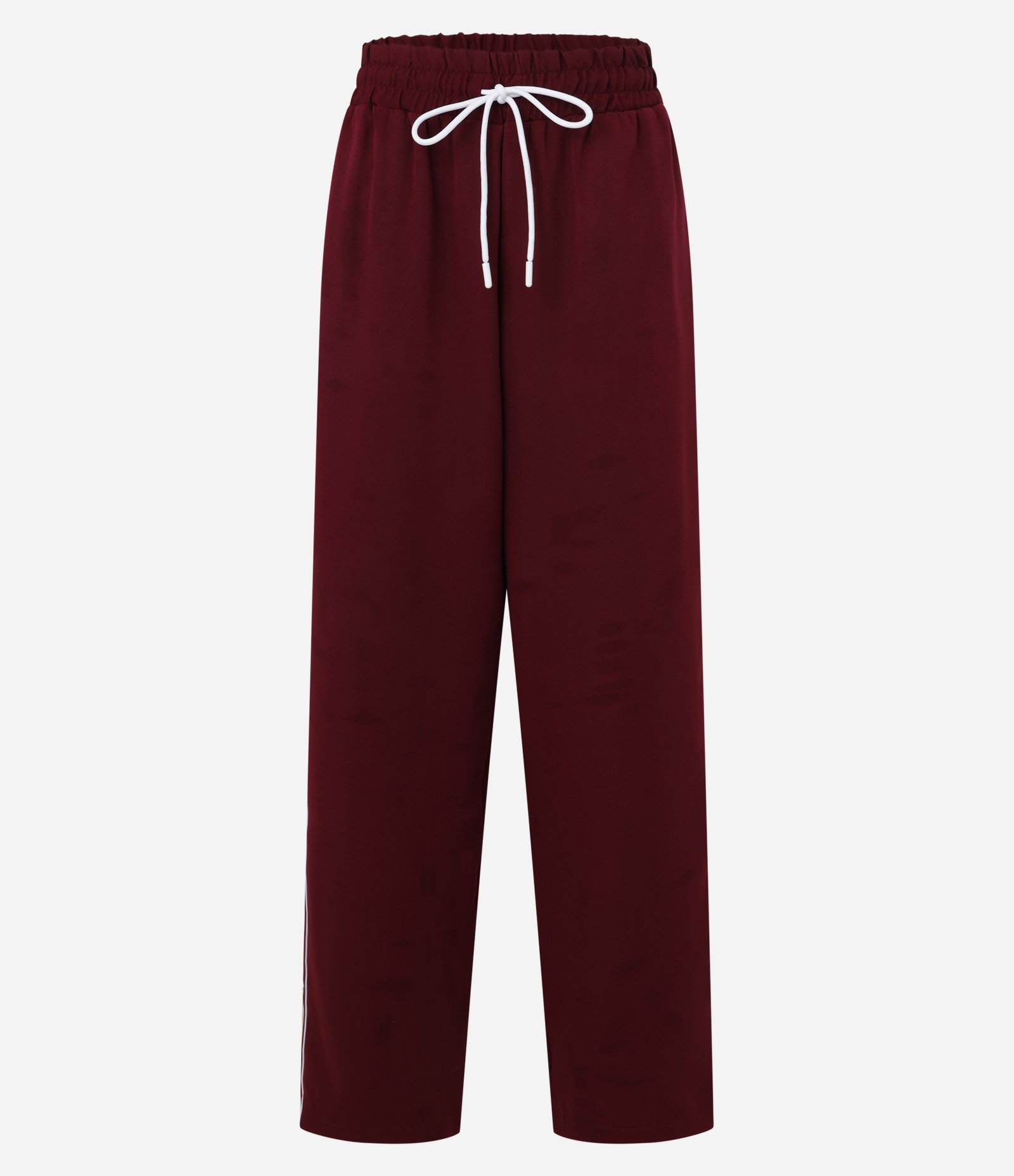 Calça em Alfaiataria com Friso Contrastante e Elástico na Cintura Vinho 5