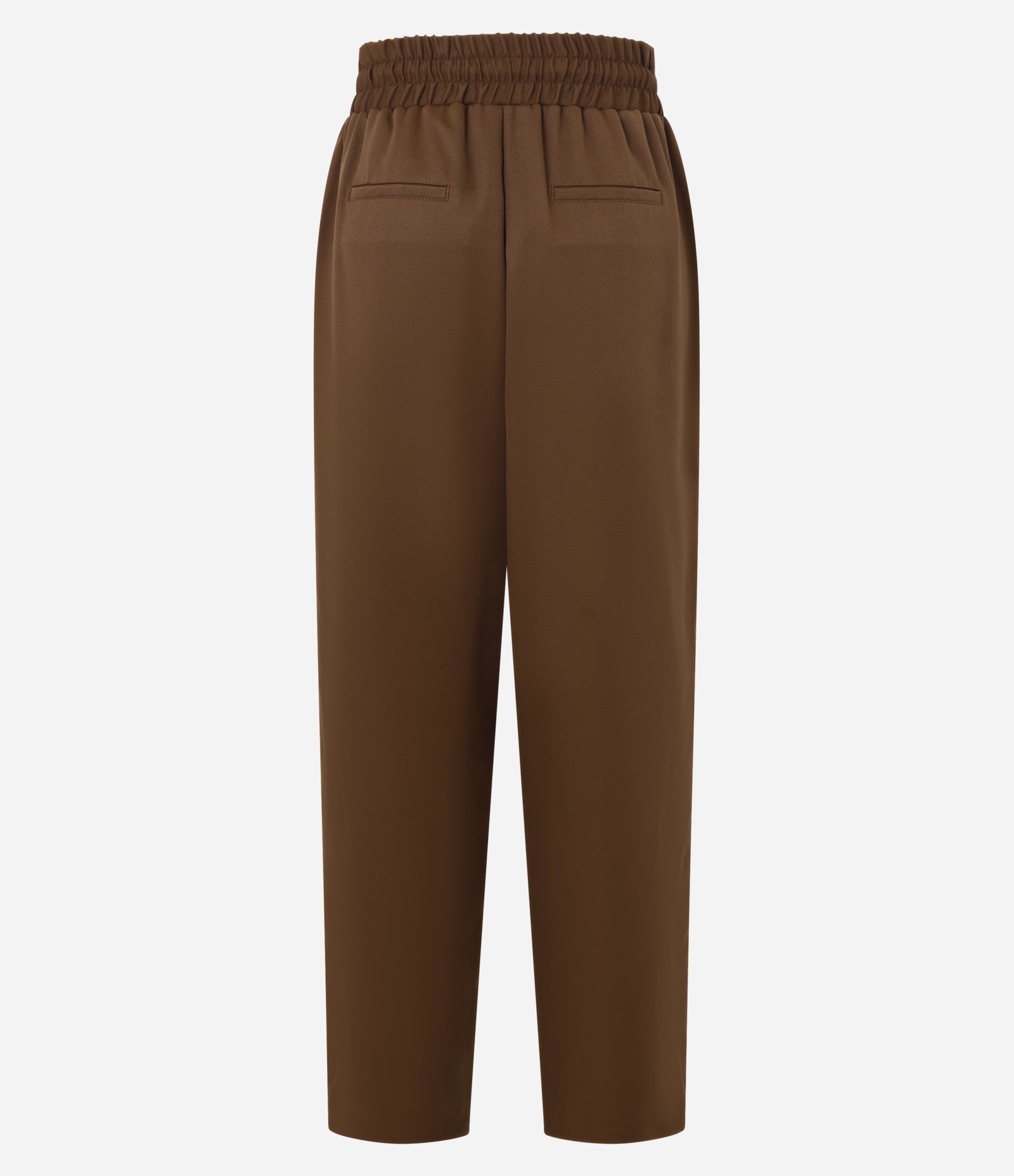 Calça em Alfaiataria com Friso Contrastante e Elástico na Cintura Marrom 6