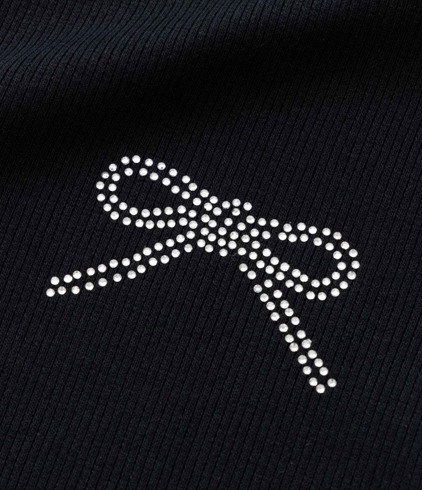 Blusa Curta Infantil com Estampa de Laços em Strass - Tam 5 a 14 Anos Preto 3