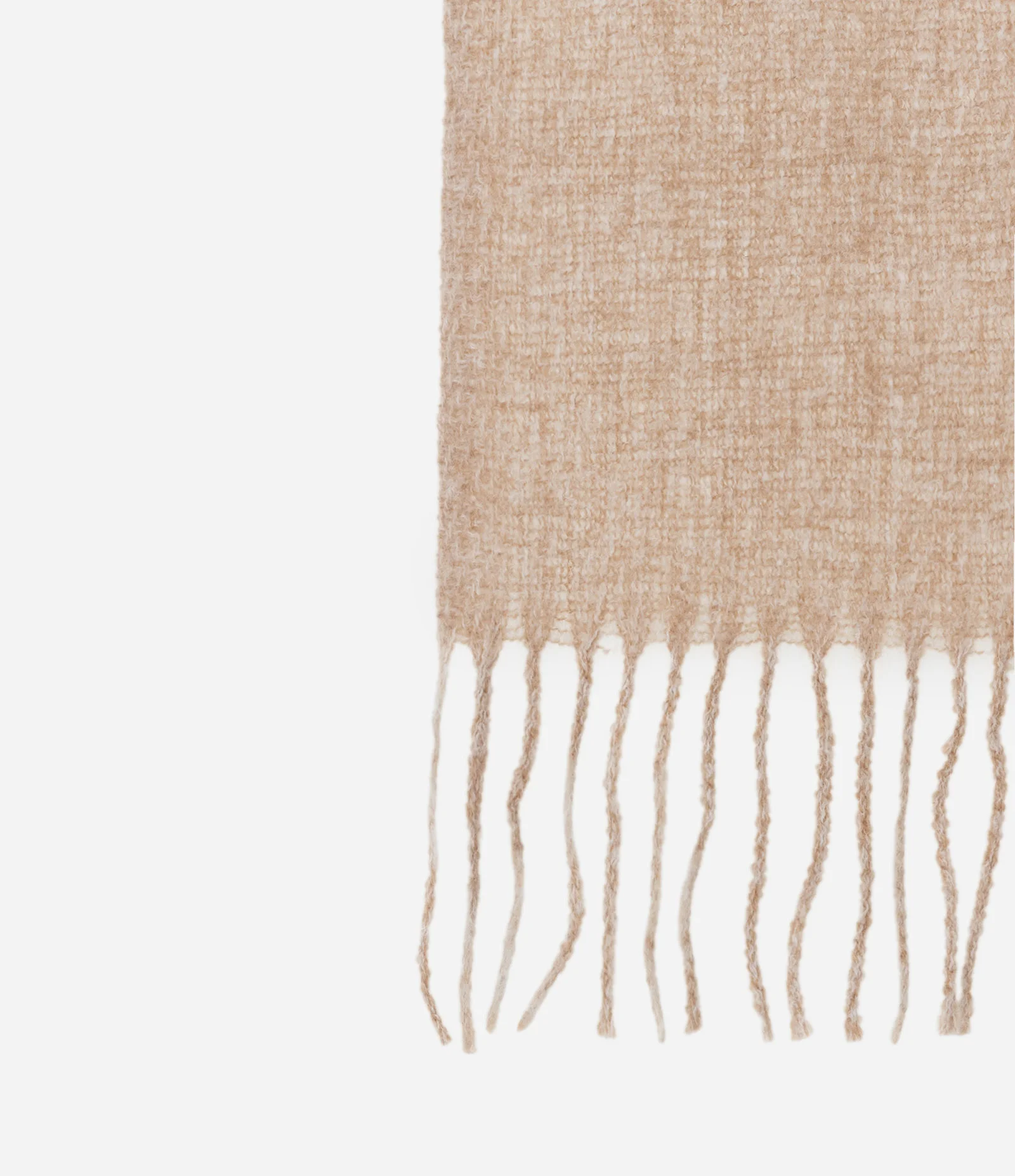 Cachecol Comfy em Flanela com Franjas Bege 2