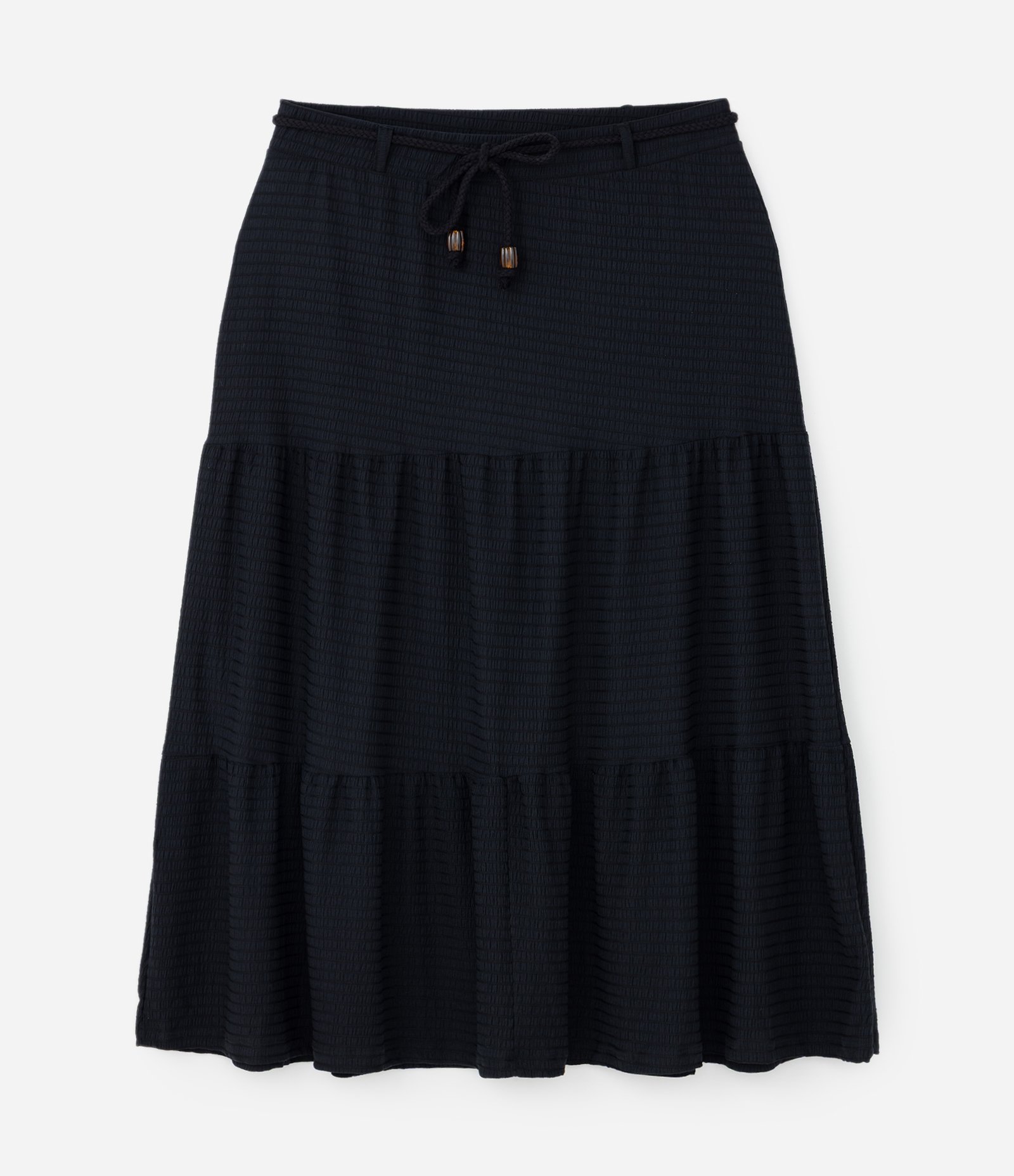 Saia Midi Texturizada com Amarração Curve & Plus Size Preto 6